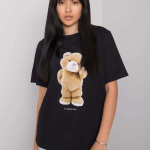 Black T-shirt with print Teddy