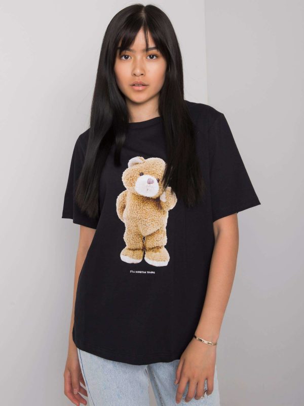 Black T-shirt with print Teddy