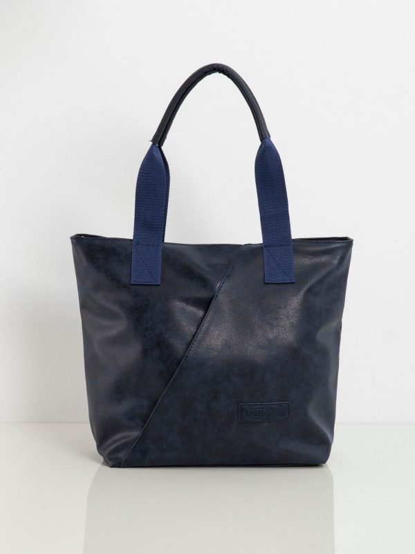 Navy blue eco-leather bag