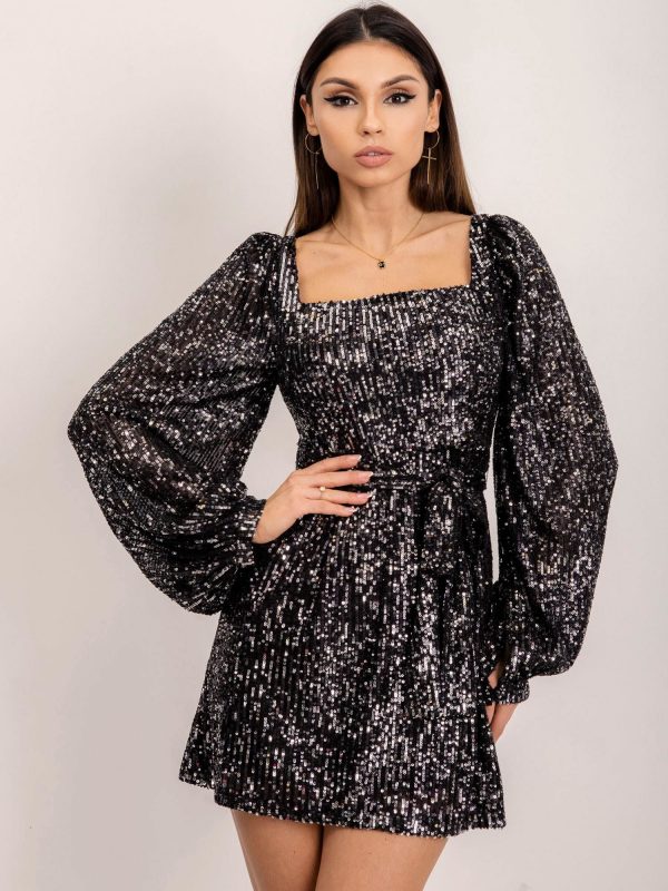 BSL Black and Silver Sequin Dress