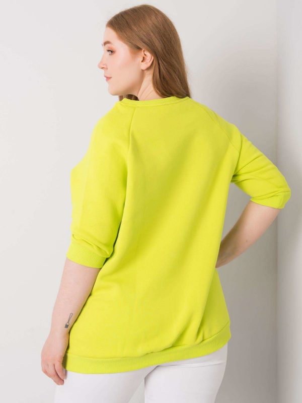 Vincente Lime Plus Size Hoodless Sweatshirt