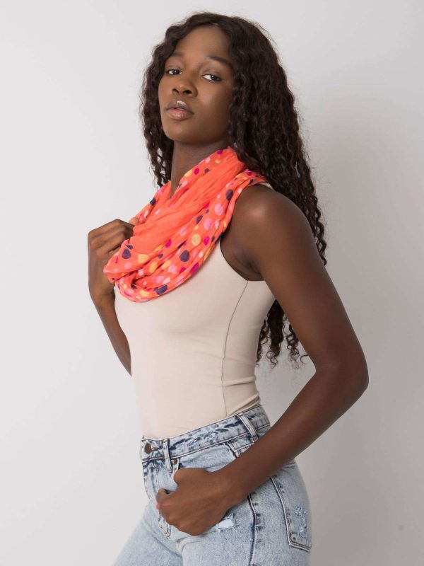 Orange women's scarf in dots