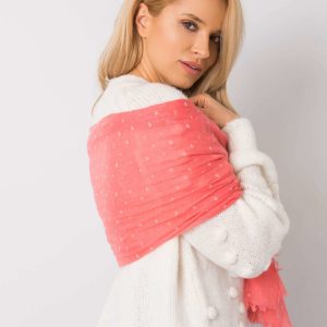 Coral scarf in hearts