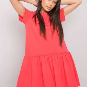 Cammie Coral Ruffle Dress