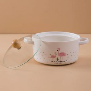 White bowl with lid