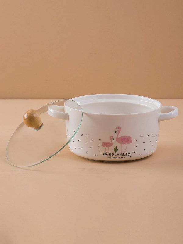 White bowl with lid