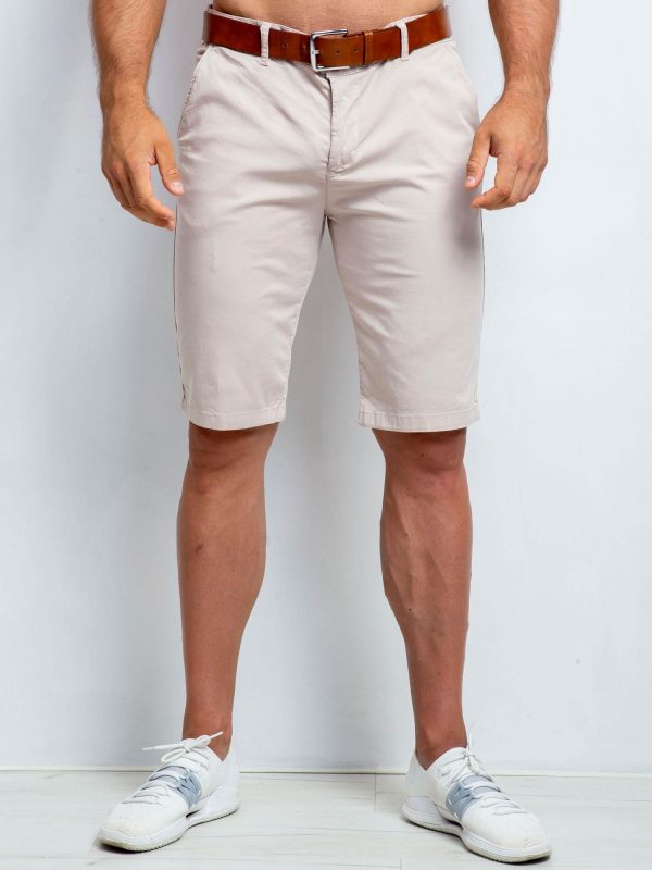 Light beige shorts for men's plus size Territory