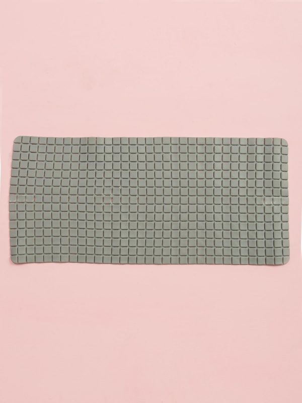 Grey Rectangular Bathroom Mat