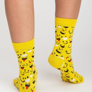 Yellow Pattern Ladies Socks