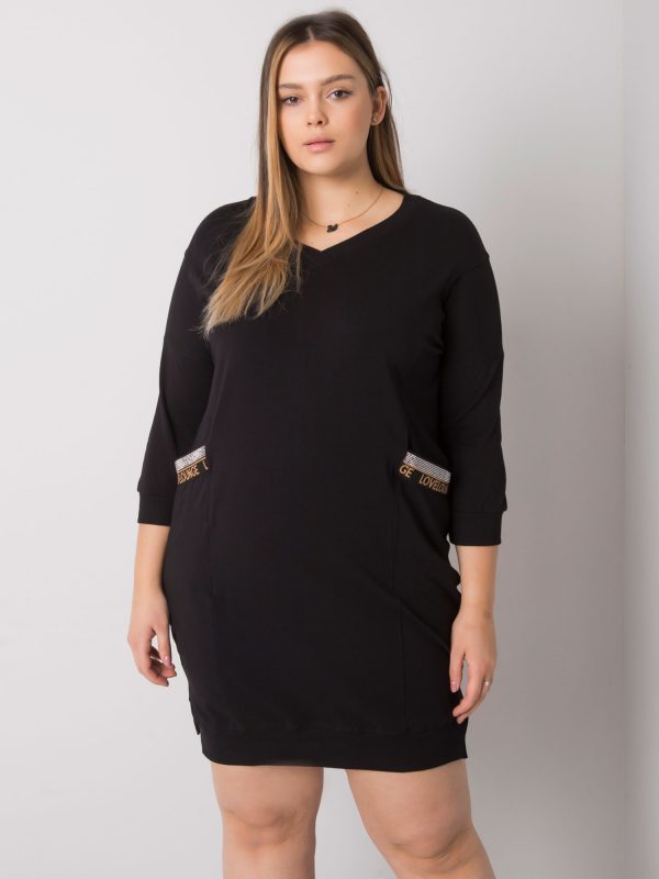 Black Plus Size Dress with Susan Pockets