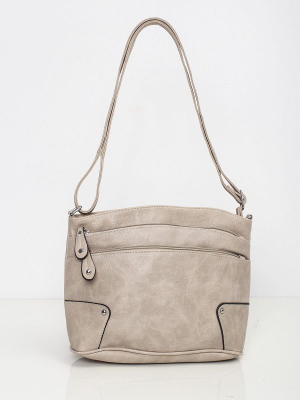 Light grey eco leather handbag