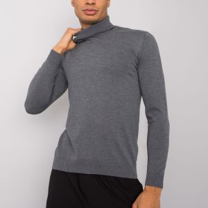 Cornell LIWALI Men's Dark Grey Melange Turtleneck Sweater