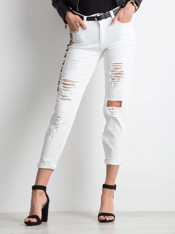 White Dropping Jeans