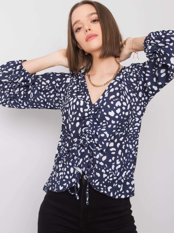 Ricarda navy blue blouse