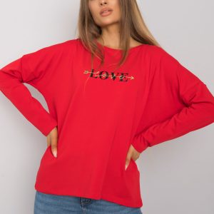 Red Long Sleeve Blouse Rochester RUE PARIS