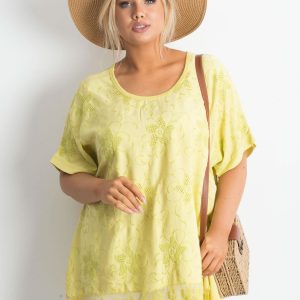 Lime embroidered tunic PLUS SIZE