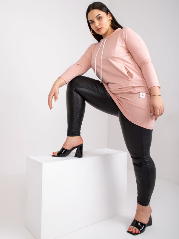 Dirty pink sweatshirt tunic plus size basic Jana