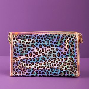 Silver leoptern cosmetic bag