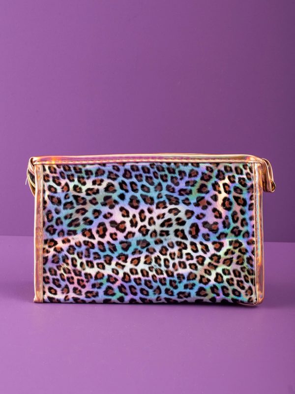 Silver leoptern cosmetic bag