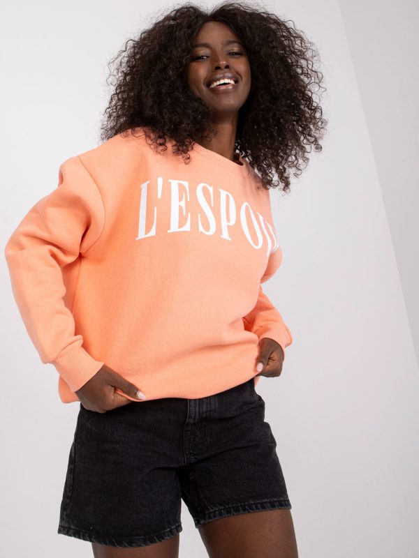 Peach sweatshirt with the inscription Olivia SUBLEVEL