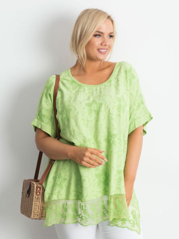 Green embroidered tunic PLUS SIZE