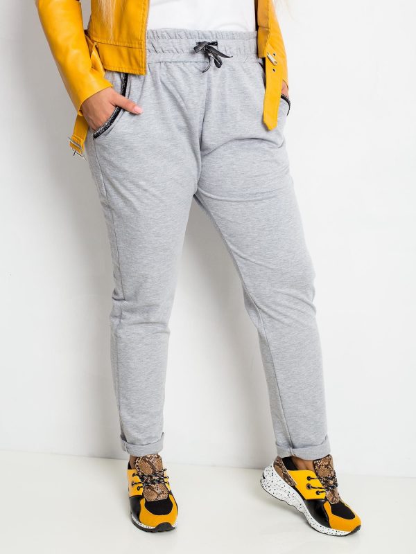 Grey plus size trousers Savage