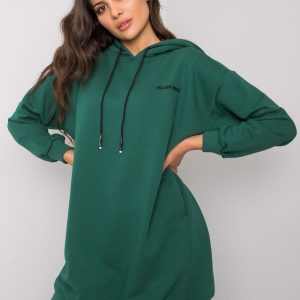 Dark green sweatshirt with pockets Indira