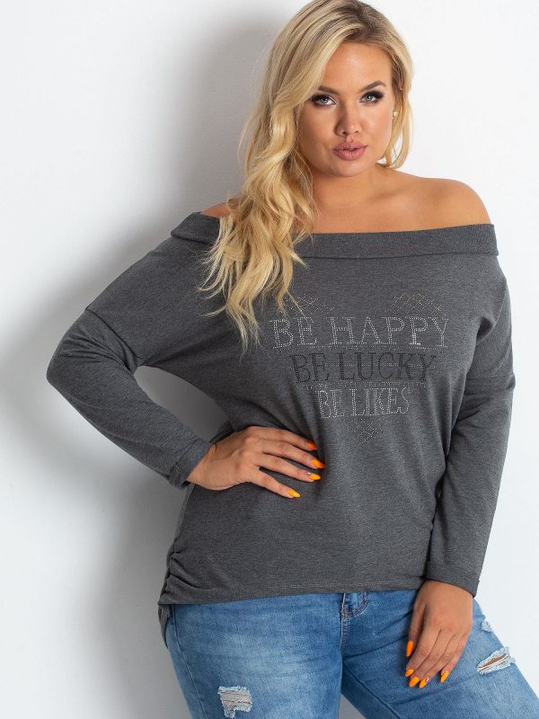 Dark Grey Plus Size Hoodie Association