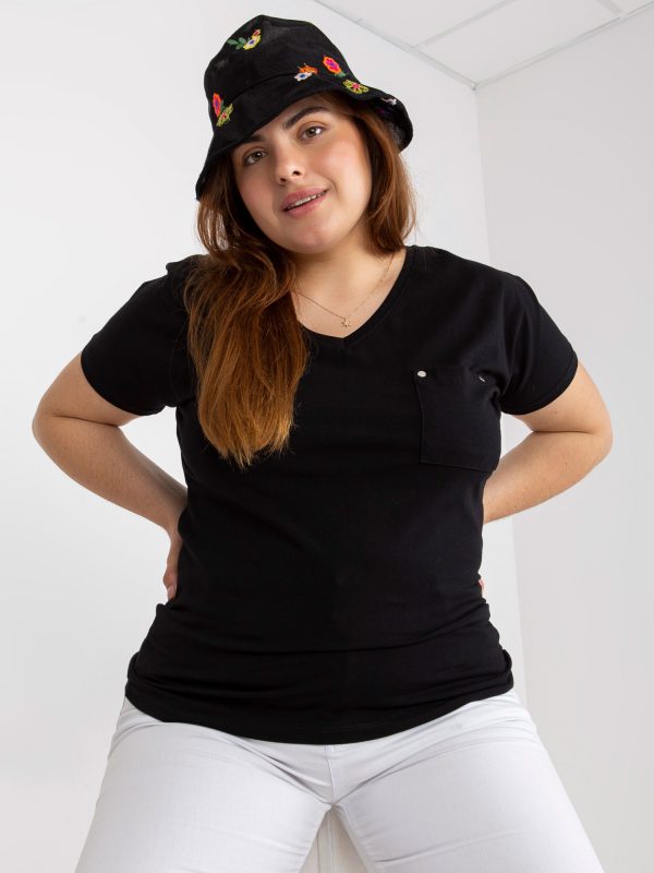 Black Women's Cotton T-Shirt Plus Size Basic