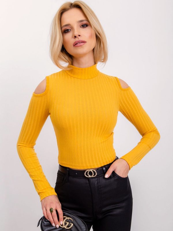 BSL Dark Yellow Women's Turtleneck Sweater