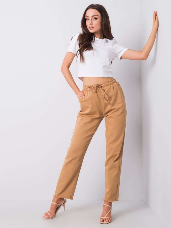 Dark beige fabric pants