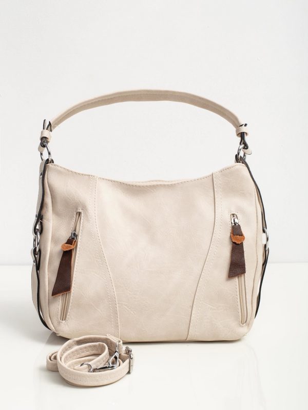 Beige City Bag with Detachable Strap