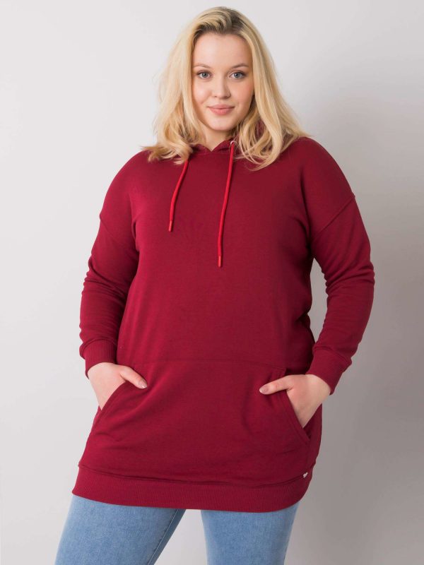 Burgundy plus size Luna hoodie