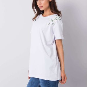 White t-shirt with embroidery Quincy