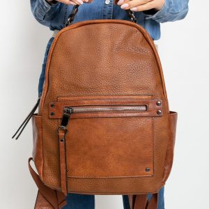 Brown backpack with studs