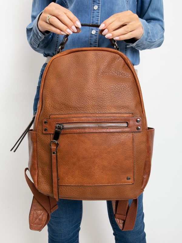 Brown backpack with studs