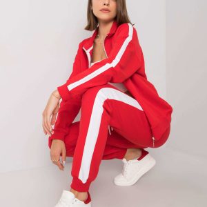 Red women's set with stripes Aliana