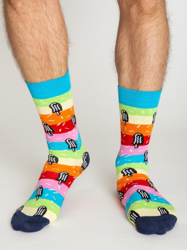 Men's socks with colorful stripes