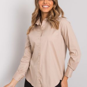 Beige women's classic shirt Novarra RUE PARIS