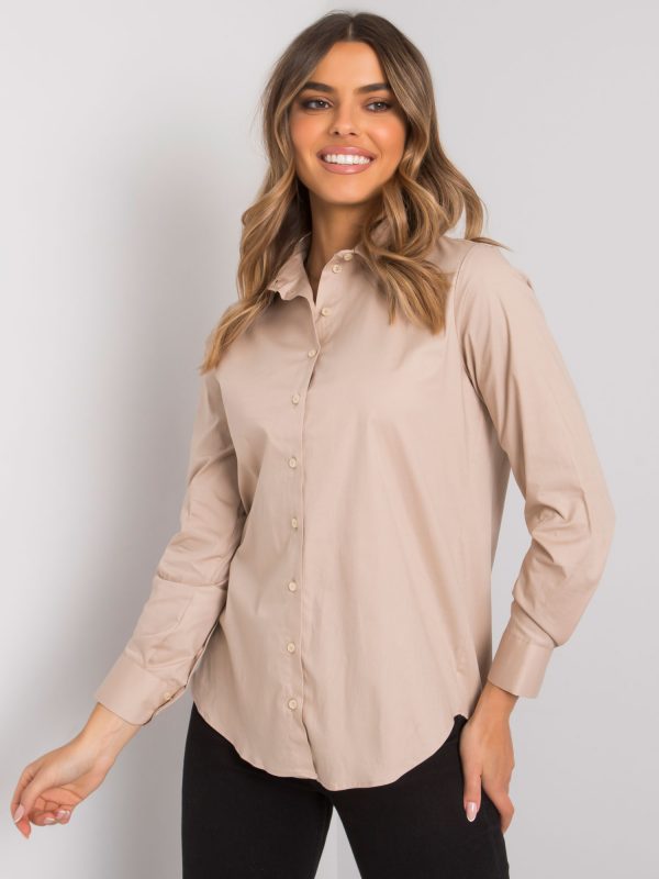 Beige women's classic shirt Novarra RUE PARIS