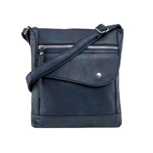 Navy Blue Women's Shoulder Bag in Eco Leather