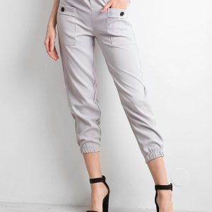 Grey trousers with welts