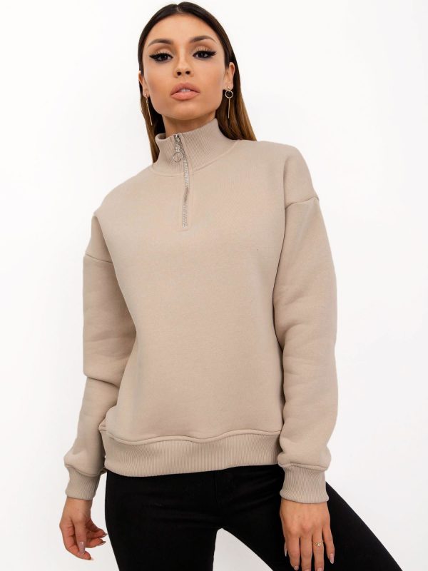 RUE PARIS Beige Sweatshirt Ayla