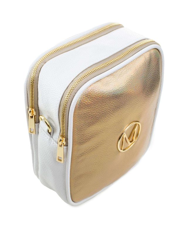 White and gold city bag