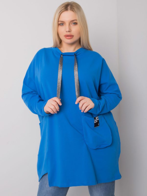 Dark Blue Cotton Tunic Plus Size Redmond