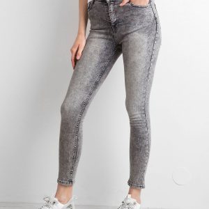 Skinny jeans with wash effect gray