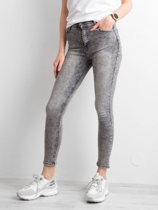 Skinny jeans with wash effect gray