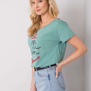 Light green T-shirt with Silva print