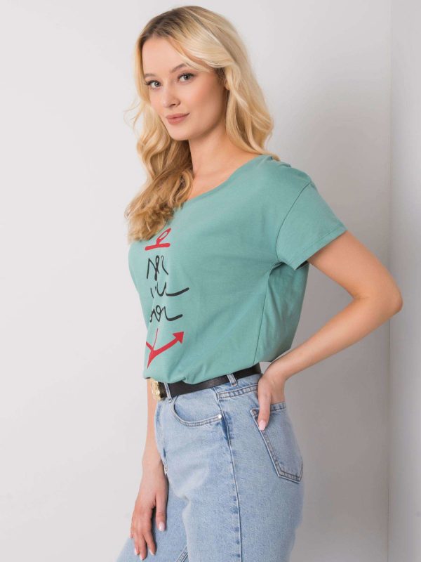 Light green T-shirt with Silva print