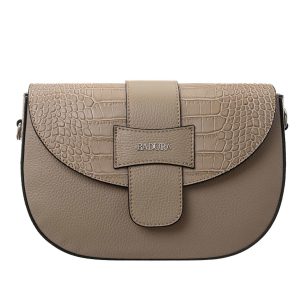 Beige leather mailbag BADURA